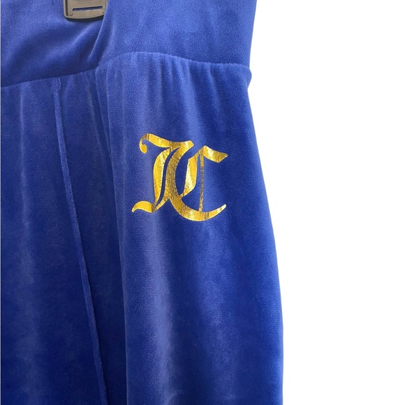 Juicy Couture Velvet Blue Slit Sides Wide Leg Pull on Sweatpants Size 1x - Picture 6 of 15